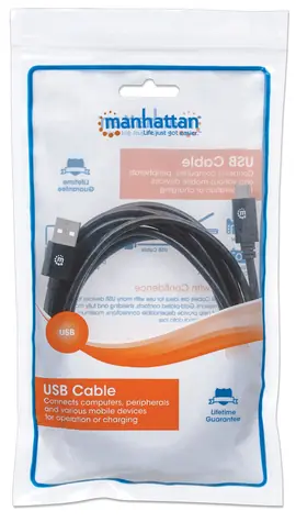 Manhattan Kabel USB-C - USB-A, schwarz / Kabel / USB 2.0 / 480 Mbit/s / 3 m