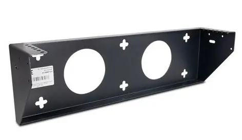 Inter-tech Wandhalterung für 19"-Rack, schwarz / Konsole / 2 HE / Tragfähigkeit 15 kg
