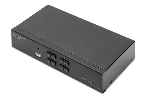 Digitus DS-12891 / KVM-Switch / 4 PCs / 4X DisplayPort / 4K 60Hz / USB 2.0 / Audio