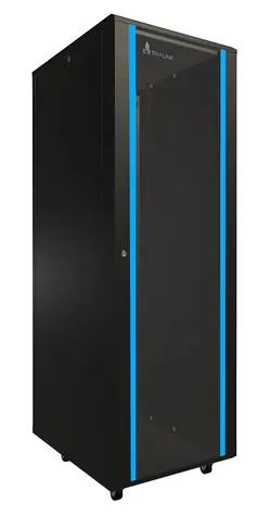 Extralink Rack-Schrank 37 HE schwarz / Rack-Schrank / 19" / 600 × 800 mm / Glastür / Tragfähigkeit 600 kg