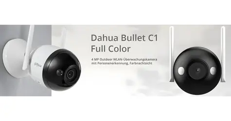 Dahua Bullet C1 / IP-Außenkamera / 2560 x 1440 / Farbnachtsicht / WLAN / IP67 / microSD