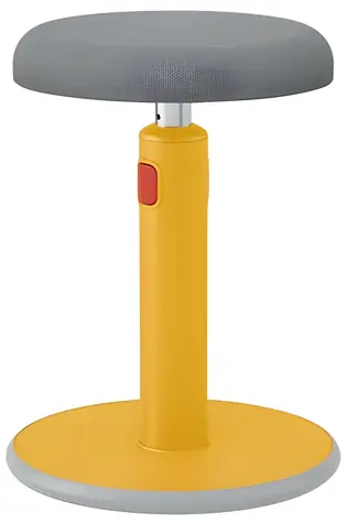 Leitz Cosy Hocker, warmgelb / Balancehocker zum Sitzen und Stehen / Belastbarkeit 110 kg / höhenverstellbar von 46 bis 79 cm