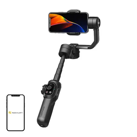AOCHUAN SMART S2 schwarz / Stabilisator / OLED-Display / Blitzschuh / 16 Stunden Akkulaufzeit