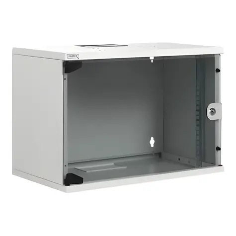 Digitus SoHoline 12U grau / Rack / 19" / Wandmontage / Glastür / Tragfähigkeit 60 kg