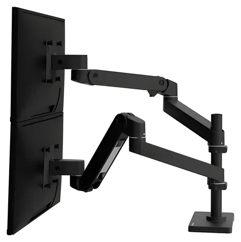 Ergotron LX Pro Doppel-Monitorarm, schwarz / Schreibtischarm für 2 Monitore