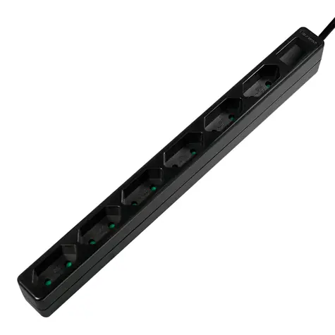 LogiLink LPS231B schwarz / Verlängerungskabel / 6 Steckdosen / 1,5 m / 250 V / 15 A