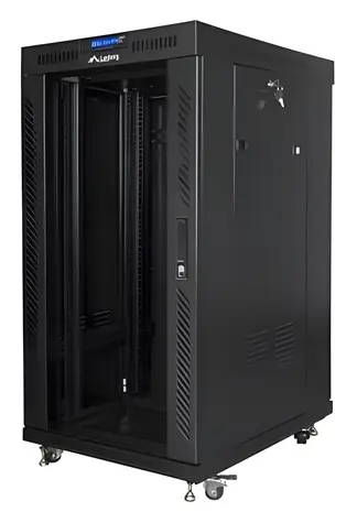Lanberg 22U 19" schwarz / Rack-Schrank / 600x800 mm / Flach verpackt / Glastür