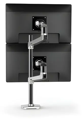 Ergotron LX Doppelarm-Tischhalterung, silber / Tischhalterung mit Arm für zwei LCDs / max. 40" / flexibel