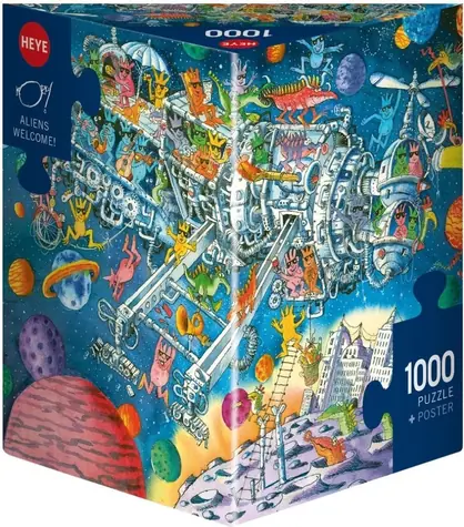 HEYE Puzzle „Aliens willkommen!“ / 1000 Teile / 70 x 50 cm