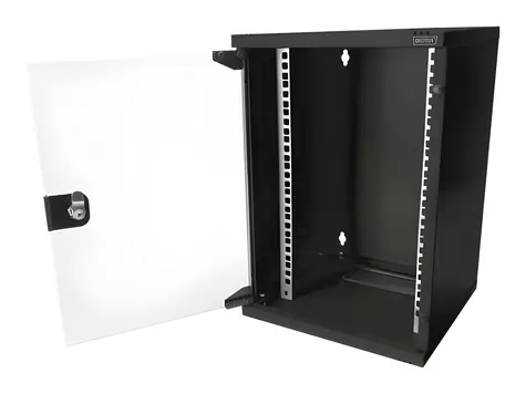 Digitus DN-10-09U-B schwarz / Wandschrank / 10" / 312x464x300 mm / Glastür / IP20