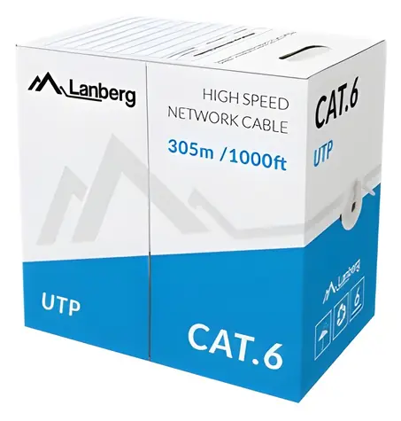 Lanberg Installationskabel Cat6 UTP grau / Installationskabel / 305 m / CU / CPR / Fluke-geprüft