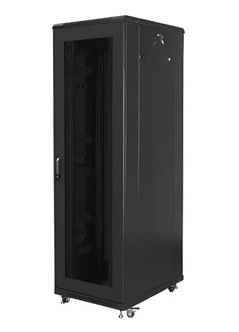 Lanberg Rack 42U schwarz / Einbauschrank / 19" / Breite 800 mm / Tiefe 800 mm / perforierte Tür