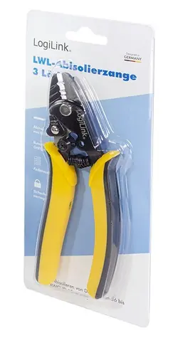 LogiLink WZ0064 / Glasfaser-Abisolierzange / 0,13-4 mm / schwarz, gelb