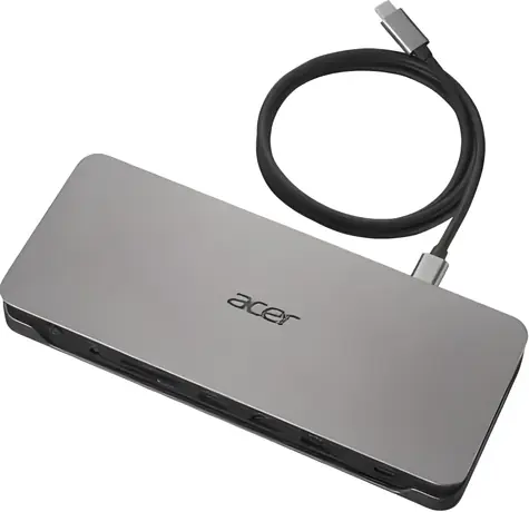 Acer USB-C Dockingstation, schwarz / Dockingstation / USB-C / 2x HDMI / DisplayPort / LAN / Kartenleser