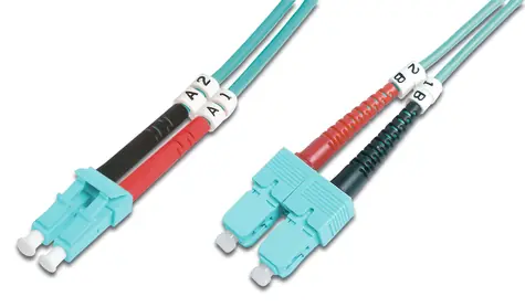 Digitus / Optisches Patchkabel / LC - SC / Multimode OM3 50/125 µm / Duplex, 1 m