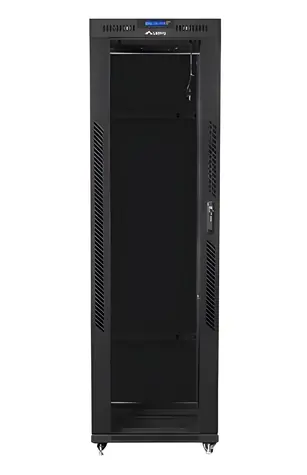 Lanberg FF01-6842-12BL V2 schwarz / Rack-Schrank / 19" / 42 HE / 600 x 800 mm / Tragfähigkeit 1200 kg / Glastür