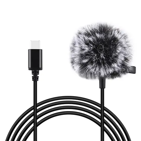 Puluz PU425 / Ansteckmikrofon / Omnidirektional / USB-C / Kabel 1,5 m