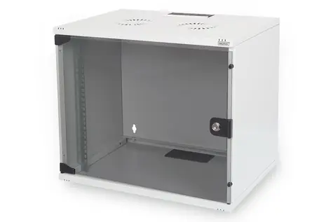 Digitus DN-19 07-US-1 grau / Wandschrank / 19" / 7 HE / 370 x 540 x 400 mm / Glastür
