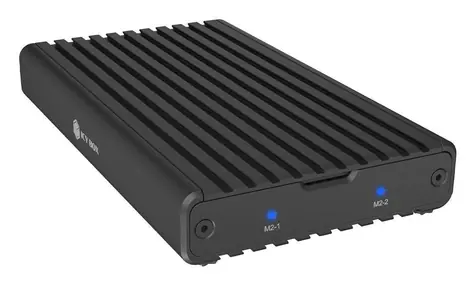 Icy Box Externes Gehäuse für 2x SSD / Externes Gehäuse / 2,5" SATA / USB 3.2 Gen 2x2 Typ-C