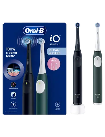 Oral-B iO Series 2 Duo Night Schwarzwaldgrün / Elektrische Zahnbürste / 2 Stück