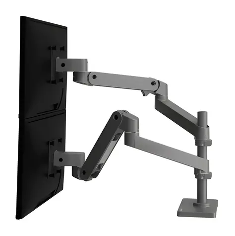Ergotron LX Pro Doppel-Monitorarm, grau / Schreibtischarm für 2 Monitore