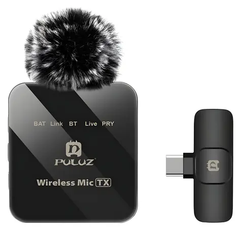 Puluz PU648B schwarz / Ansteckmikrofon / 2er-Set / kabellos / USB-C / 2,4 GHz