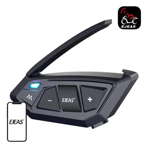 EJEAS MS20 / Motorrad-Intercom / Bluetooth 5.1 / Mesh für 20 Personen / Reichweite 2000 m / IP67