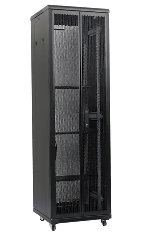 Xtendlan TELCO 42U/800x1000 schwarz / Rack-Schrank / 19" / Perforierte Doppelflügeltüren und -rückwand