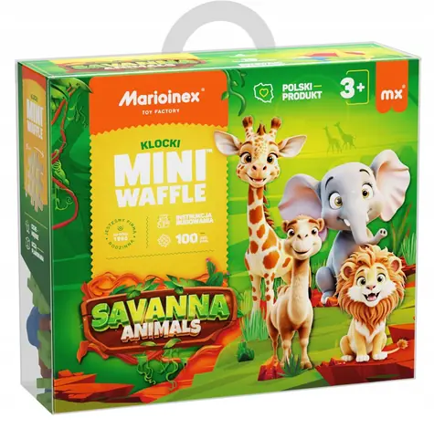 MARIOINEX Mini-Waffelbausatz Savannentiere / 100 Teile