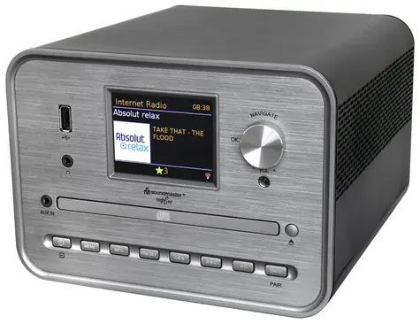 Soundmaster High Line ICD1050SW / Hybridradio mit CD-Player / FM-RDS / DAB+ / WLAN / Bluetooth / USB / 2 x 7 W