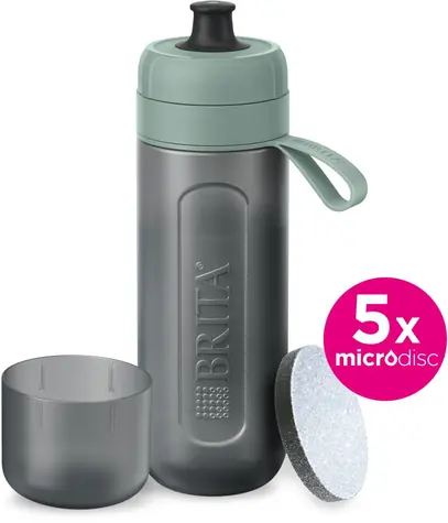 Brita Fill & Go Active, pastellgrün / Wasserfilterflasche / 5-fach Filter