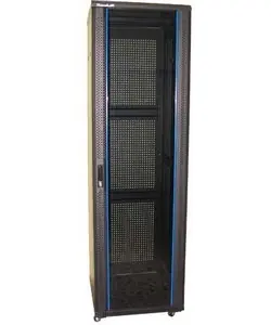 Xtendlan 47U/600x800 schwarz / Rack-Schrank / 19" / Glastür / perforierte Rückwand