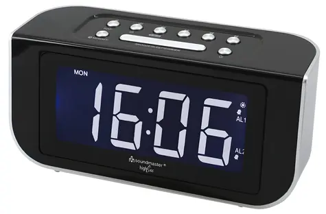 Soundmaster FUR4005 schwarz / Radiowecker / FM / Kalender / Funkzeit
