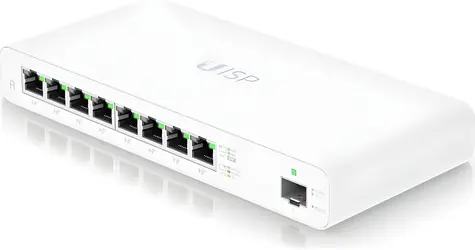 Ubiquiti UISP Router / Router / 8× GbE PoE RJ-45 / 1× SFP / lüfterlos / PoE Budget 110W
