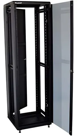 Xtendlan 47U/800x1200 schwarz / Rack-Schrank / 19" / Glastür / geschlossene Rückwand