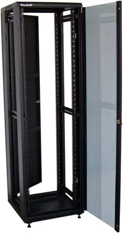 Xtendlan 42U/600x1000 schwarz / Rack-Schrank / 19" / Glastür / geschlossene Rückwand