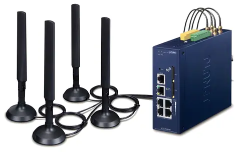 Planet Dual-5G/LTE-Sicherheitsgateway / Sicherheitsgateway / 2x WAN + 3x LAN / DI/DO / GPS / DIN / IP30