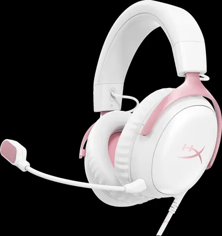 HyperX Cloud III weiß-rosa / Gaming-Headset / Mikrofon / 3,5-mm-Klinkenanschluss / USB