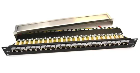 Lexi-net Patchpanel 24p FTP schwarz / Patchpanel / Cat6 / 1 HE / 19"