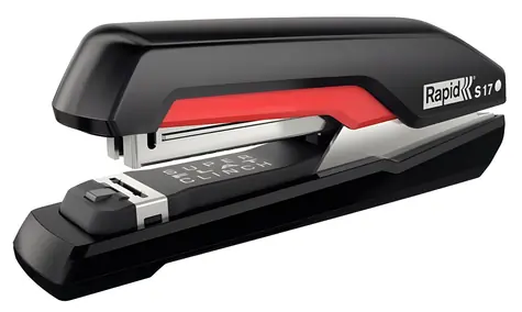Rapid Supreme S17 SuperFlatClinch Hefter schwarz/rot / 30 Blatt