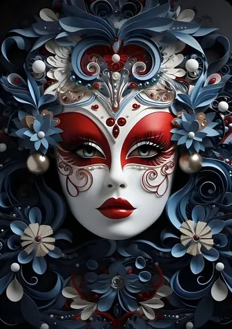 Diamantmalerei - Maske / 30 x 40 cm