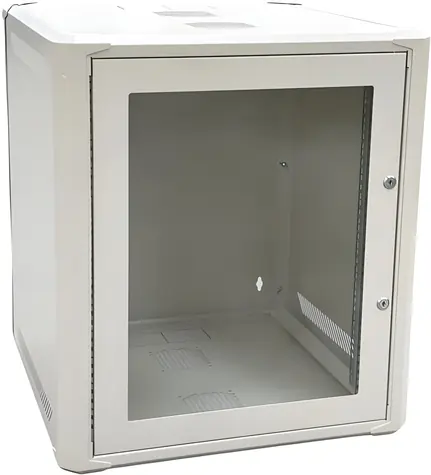 Conexpro Rack 12U/600mm / Wandmontage / 19" / Flach verpackt / einteilige Glastür
