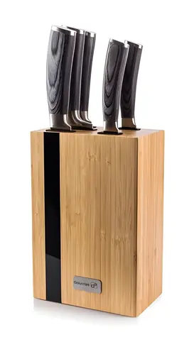G21 Gourmet Rustic / Messerset / 5-teilig / Bambusblock