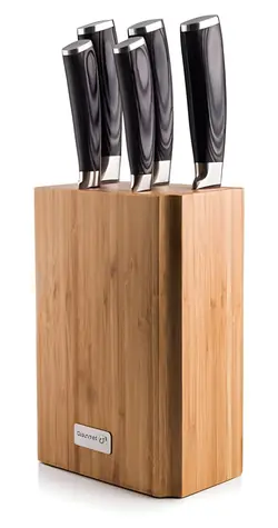 G21 Gourmet-Schleifstein / Messerset / 5-teilig + Bambusblock