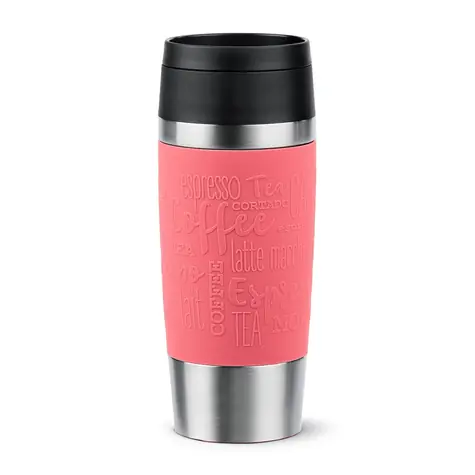 Emsa Reisebecher, klassisches Korallenrot / Thermobecher / Edelstahl / 0,36 l