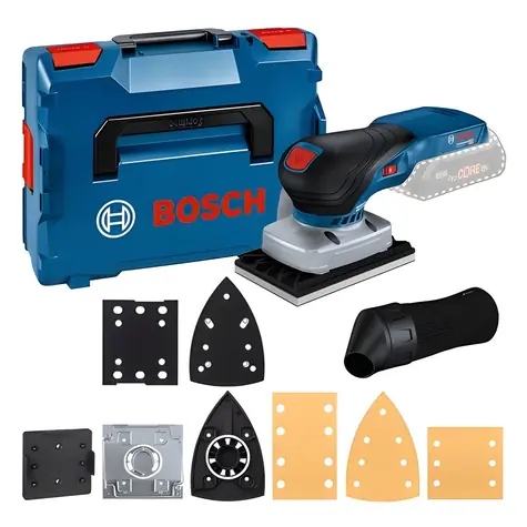 BOSCH GSS 18V-13 Professional / Akku-Exzenterschleifer / 18 V / Solo ohne Akku / L-BOXX / 3 Schleifteller