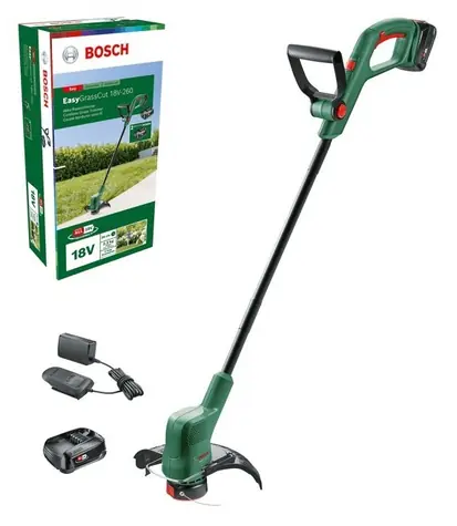 BOSCH EasyGrassCut 18-260 / Akku-Rasentrimmer / 18 V / Schnittbreite 26 cm / 2 x 2,0 Ah Akkus / Ladegerät