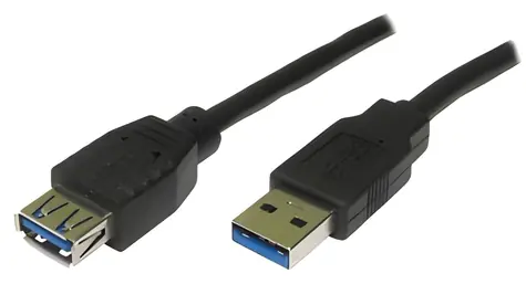Neutrales USB 3.0-Verlängerungskabel / Typ A (Stecker) - Typ A (Buchse) / 1,8 m / schwarz