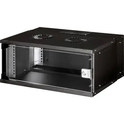 Digitus SOHO PRO schwarz / Wandmontage-Rack / 19" / 4 HE / Tragfähigkeit 60 kg