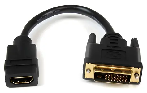 StarTech HDMI-zu-DVI-D-Adapter, schwarz / Adapter / 1920 x 1200 px / 20 cm